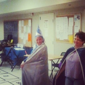 When THIS is happening INSIDE at the Novel Marathon, you pray that you will find sanity OUTSIDE! (-: